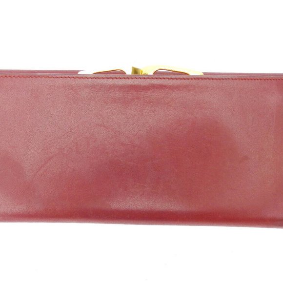 AUTH Cartier wallet mast line Bordeaux leather - Picture 6 of 8